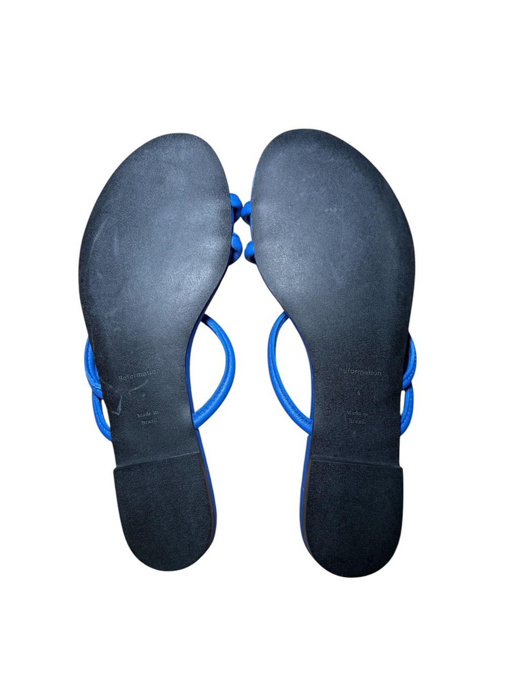 Reformation Ludo Toe Ring Strappy Flat Sandals - Cobalt Blue Size 6 - Picture 6 of 8